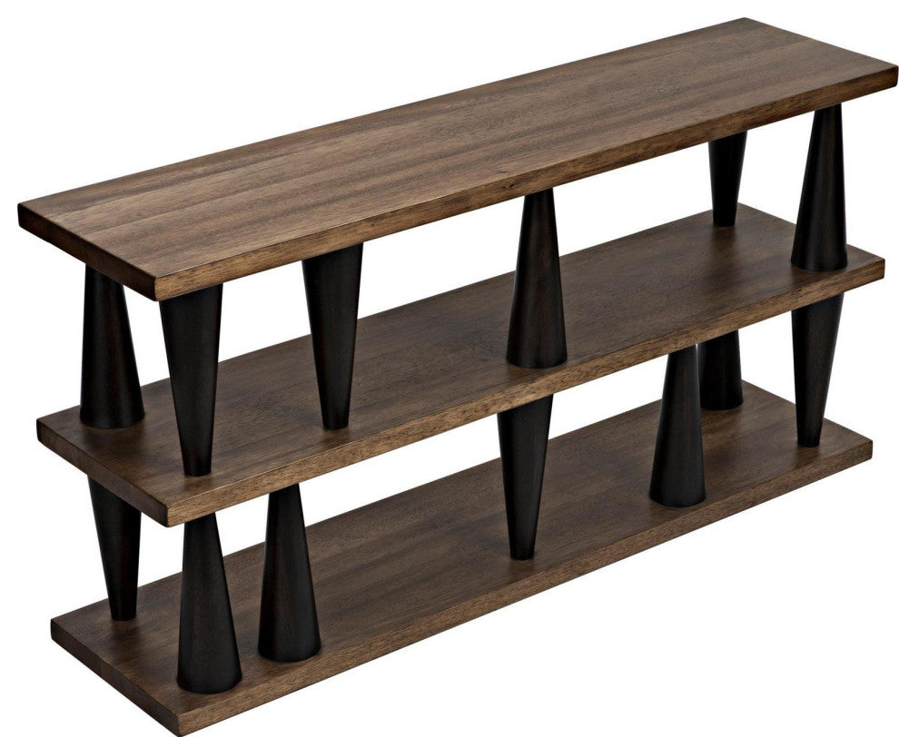Ebony And Walnut Finish Console Table
