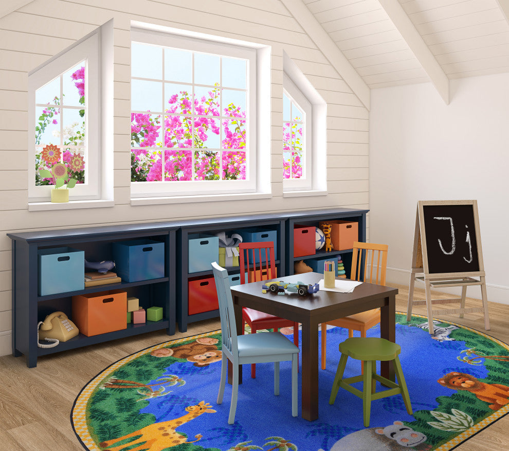 Kid Essentials Rug, Jungle Friends, 7'8"x10'9" Oval
