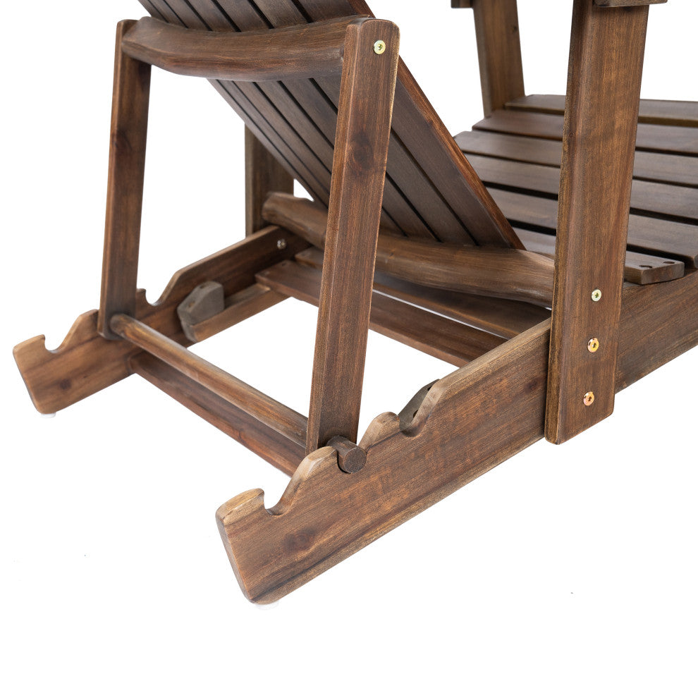GDF Studio Katherine Outdoor Reclining Wood Adirondack Chairs, Set of 2, Gray