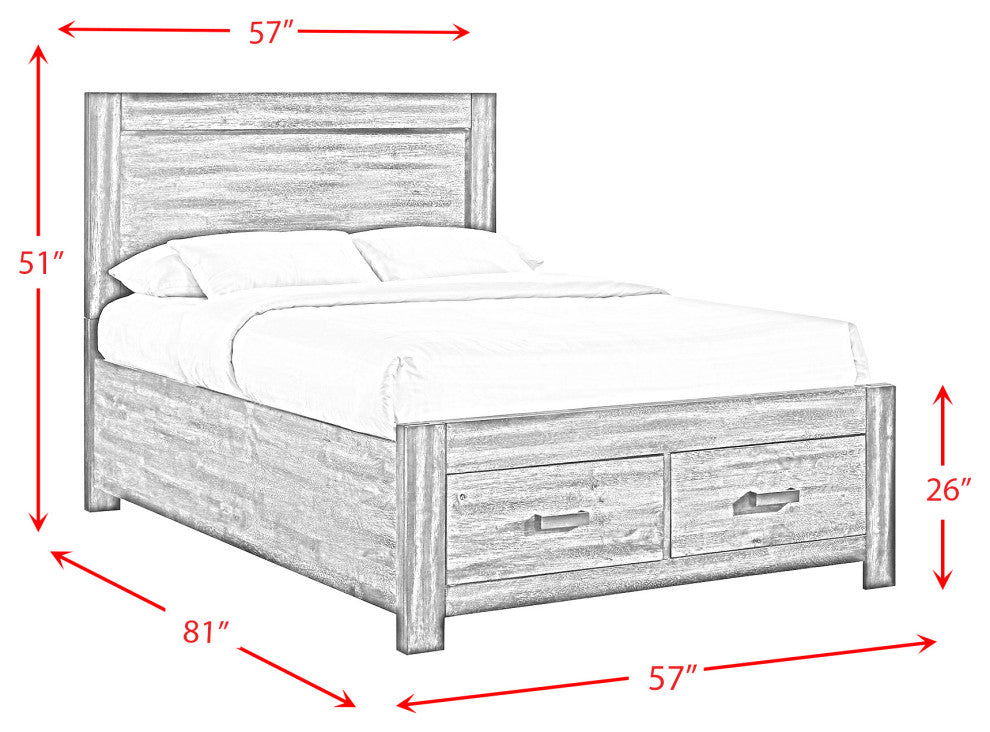 Picket House Furnishings Wren Full Platform Storage Bed, Chestnut