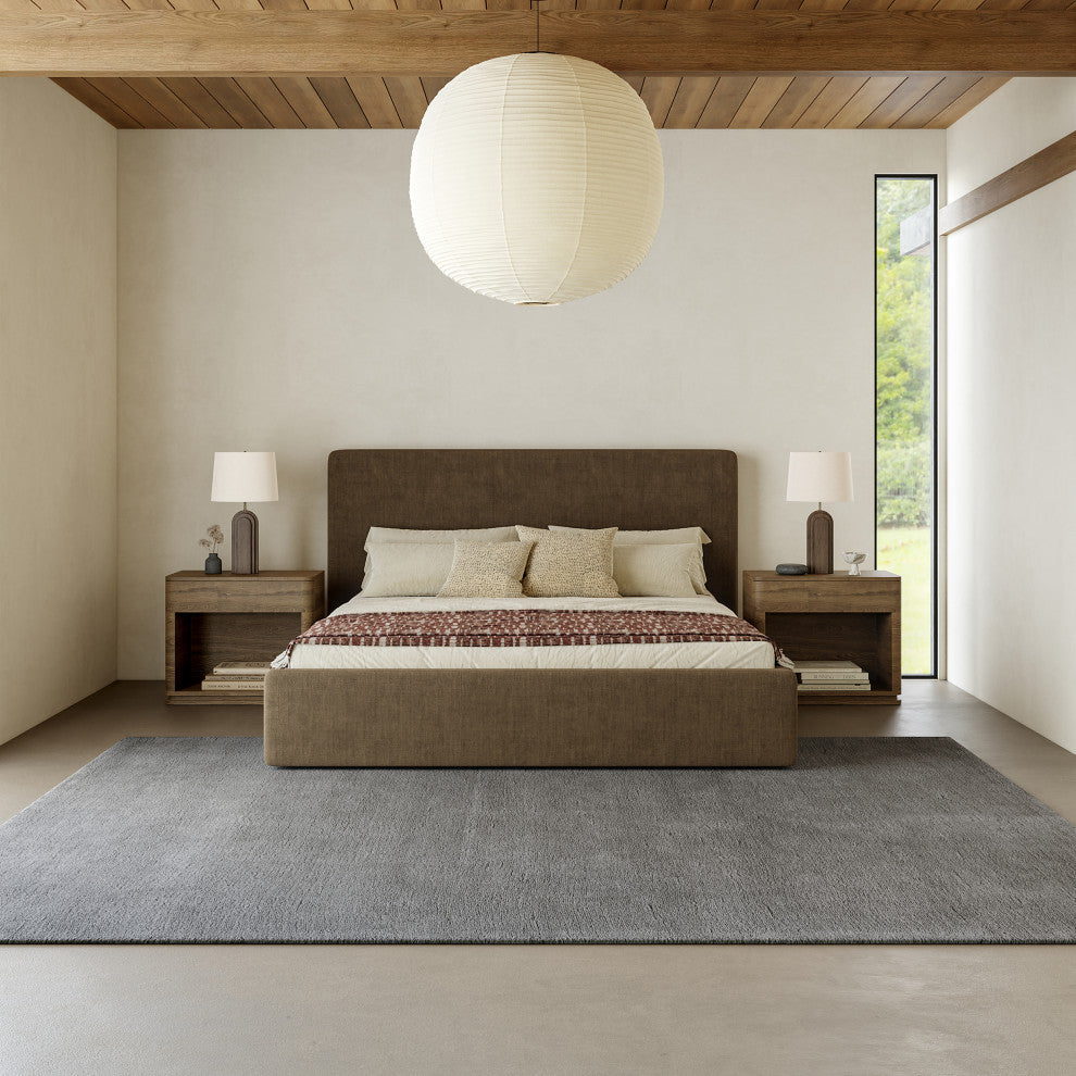 Gaia New Zealand Wool Shag Area Rug, Dark Grey 4' x 6'