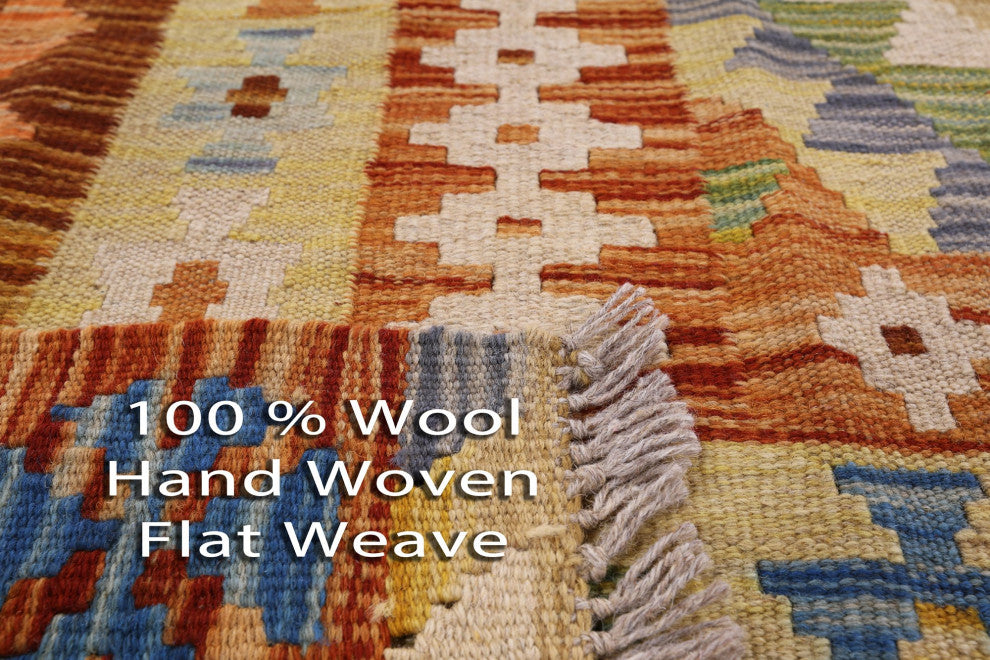 5' 5" X 6' 6" Reversible Flat Weave Kilim Rug Q8296