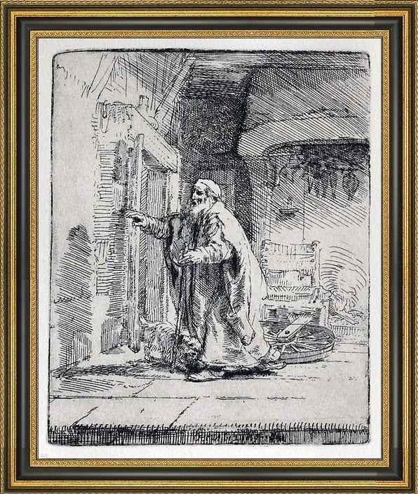 Rembrandt Van Rijn Tobit Blind, With the Dog Framed Canvas Print, 16