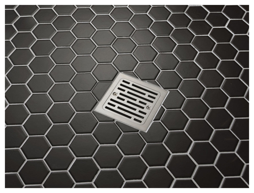 Delta DT062412 4" Tile-In Square Shower Drain - Brilliance Stainless
