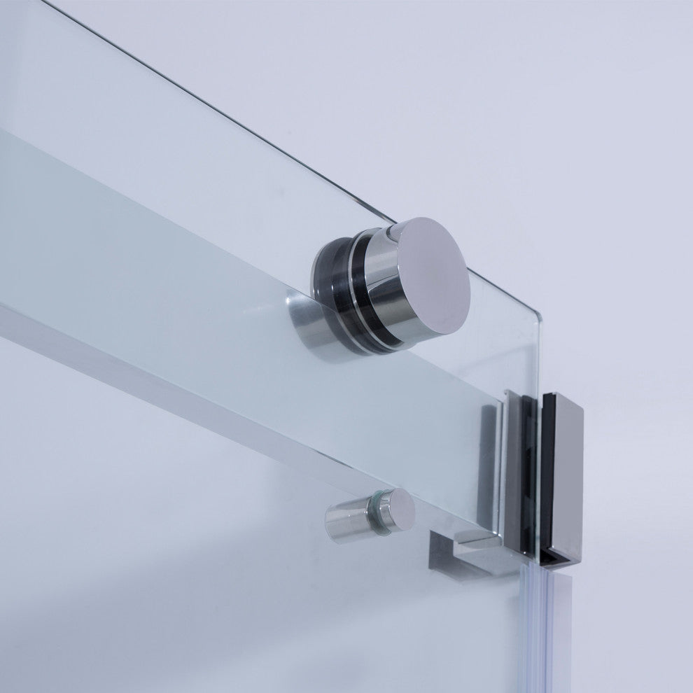 Spezia 60" W x 76" H Sliding Frameless Shower Enclosure, Polished Chrome, 60" W X 76" H