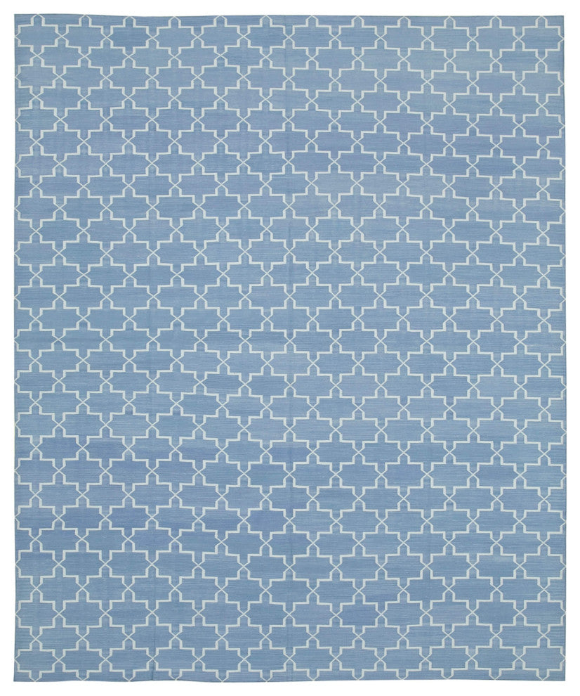 Rug N Carpet - Handmade Wool 8' 2'' x 10' 0'' Modern Design Dhurrie Kilim Rug