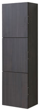 Bliss 18"W x 59"H Linen Side Cabinet, 3 Doors, Gray Oak Finish, High Gloss Gray Oak