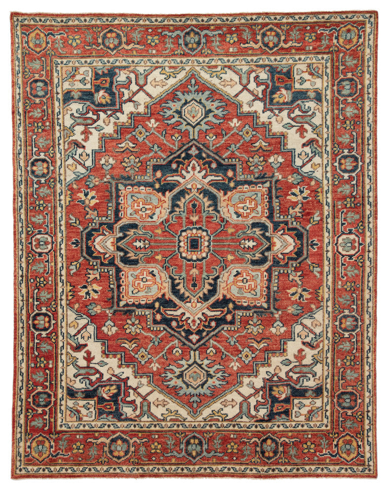 Jaipur Living Willa Hand-Knotted Medallion Red/Multicolor Rug, 12'x15'
