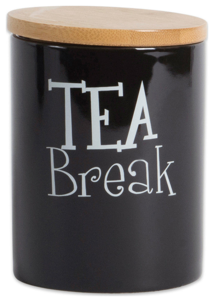 Black Coffee/Sugar/Tea Ceramic Canister Set of 3