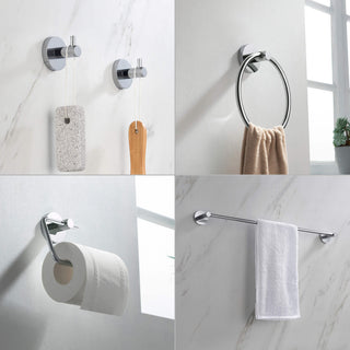 Circular 5-Piece Bathroom Hardware Set, Chrome