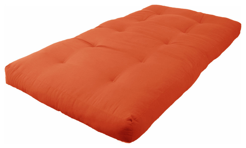 Blazing Needles Renewal 6" Twill Twin Futon Mattress, Tangerine Dream