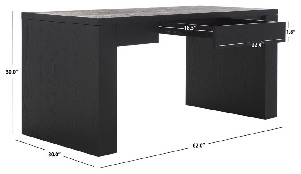 Safavieh Couture Deborah Wood Desk, Black