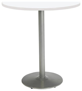 KFI Mode 42" Round Top Breakroom Table White Round Silver Base Bistro Height