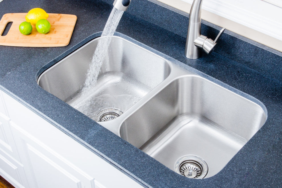 Wells Sinkware Equal Double Bowl Sink, 16 Gauge, Sink Only