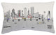 25" White Dallas Daylight Skyline Lumbar Decorative Pillow