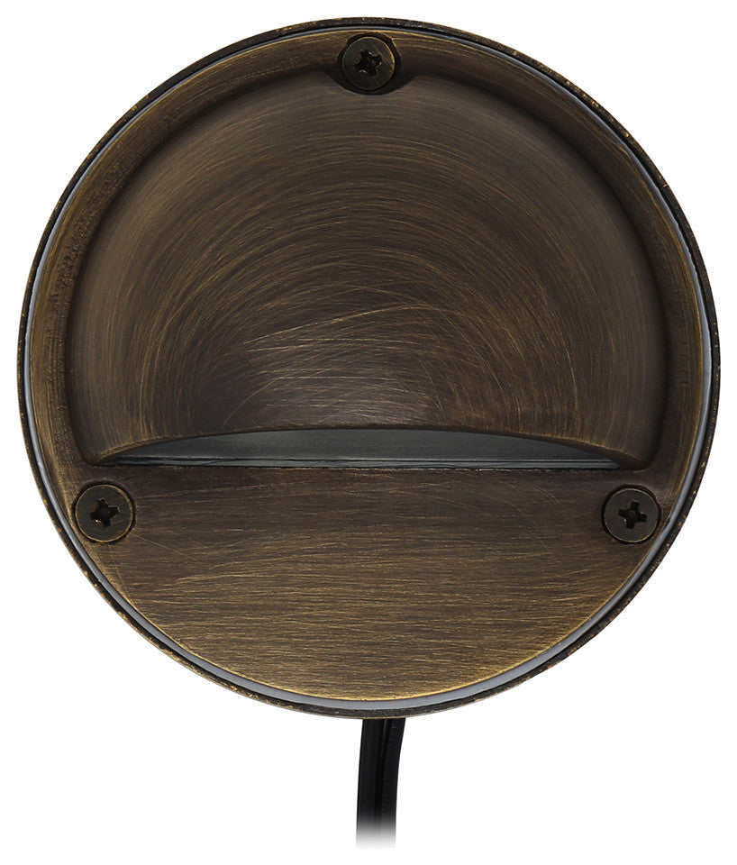 Lightkiwi Half Moon Deck Light for Low Voltage Landscape Lighting, Brass