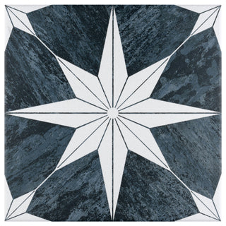 Cassis Stella Porcelain Floor and Wall Tile, Black Night