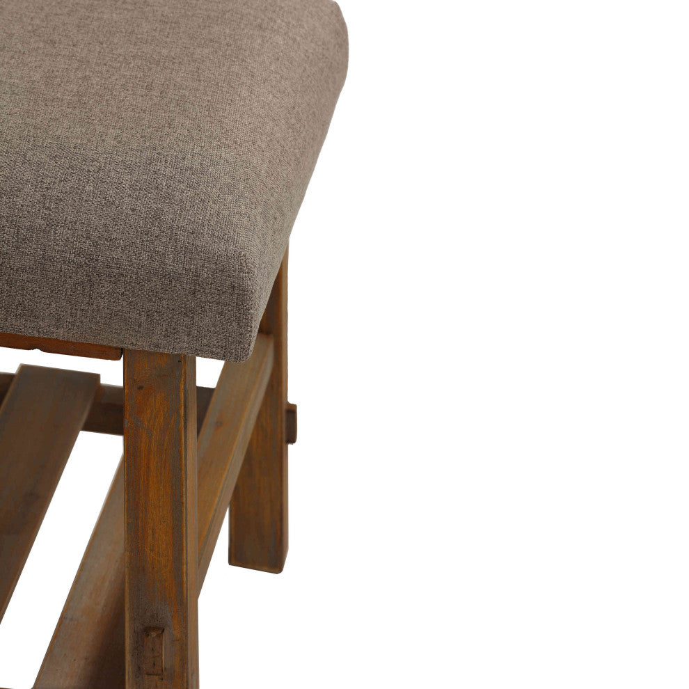 Cortesi Home Helsinki Dining Bench, Gray Fabric and Wood Base