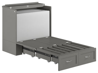 Hamilton Murphy Bed Chest Twin Extra Long Gray With Charging Station