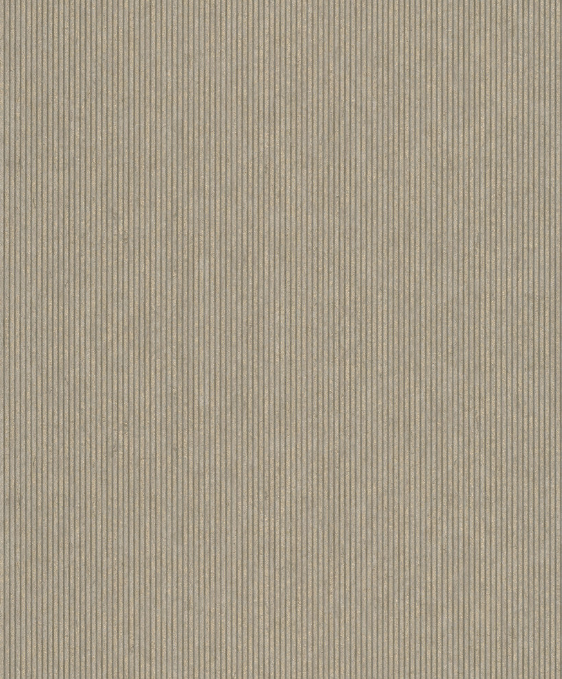 Stripes Textured Wallpaper, Thin Vertical Stripes, 32265, Gold, One Roll