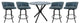 Swivel Counter Metal Pub Set - Joey Stools 26" or 30", Topaz - Grey, 30", Crackle