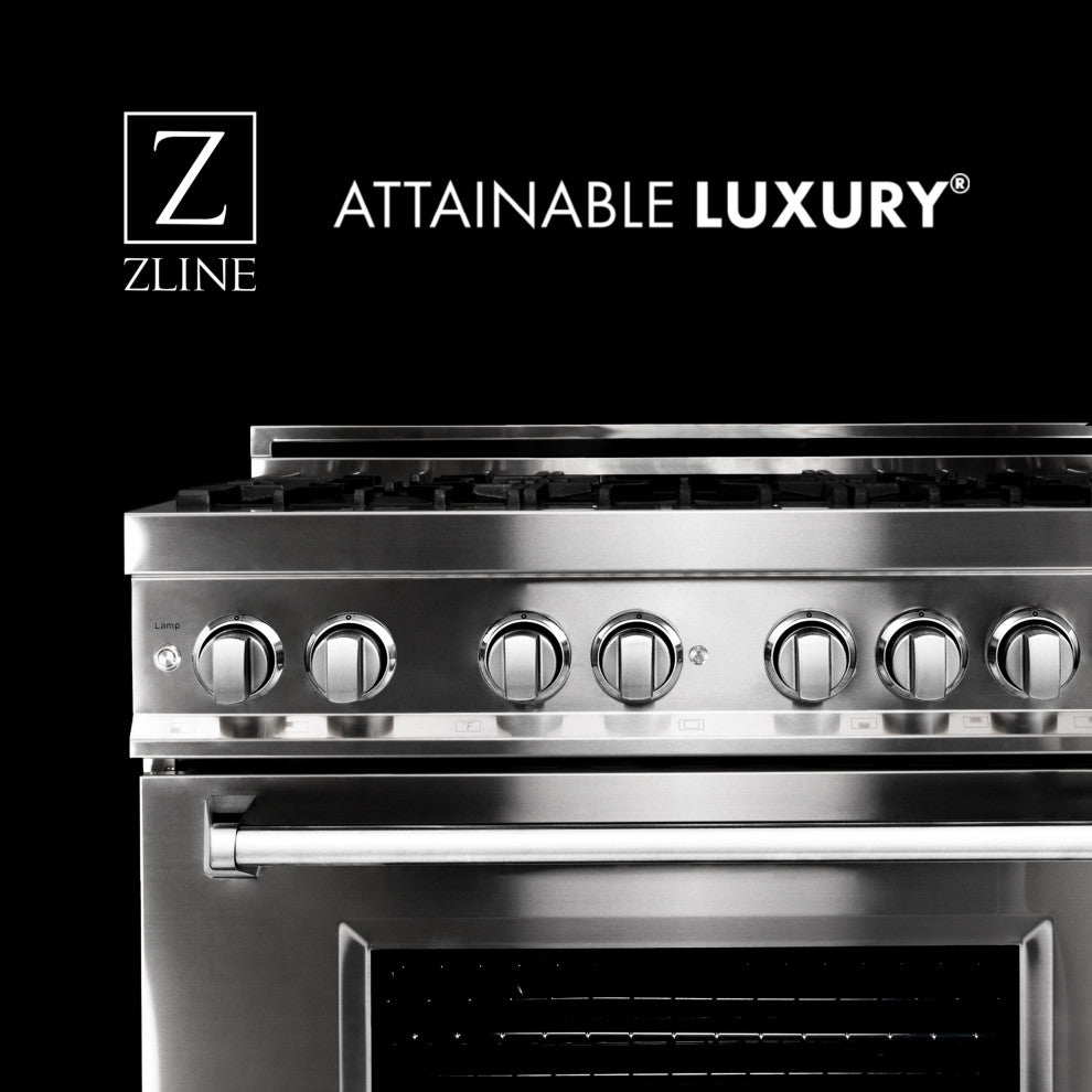 ZLINE 30" Range Gas Stove and Electric Oven, DuraSnow and White Matte Door