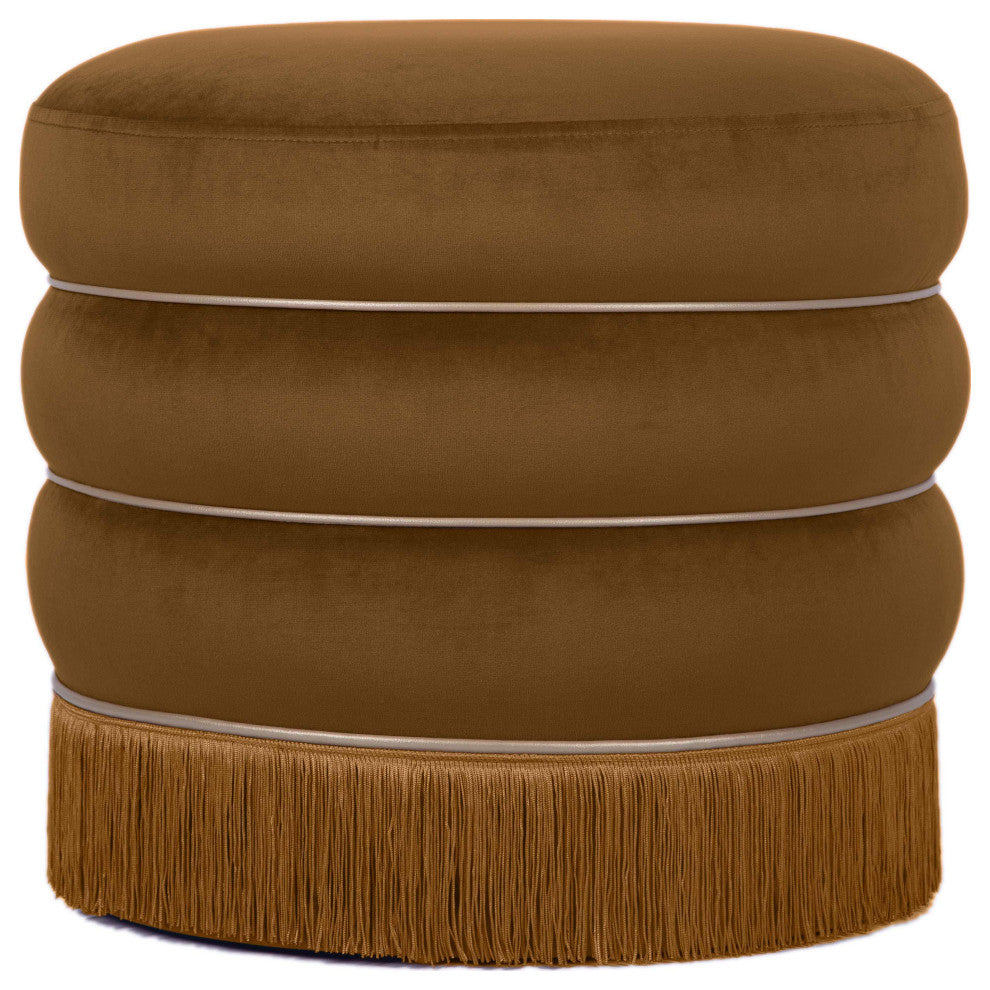 Lakka Chocolate Velvet Ottoman