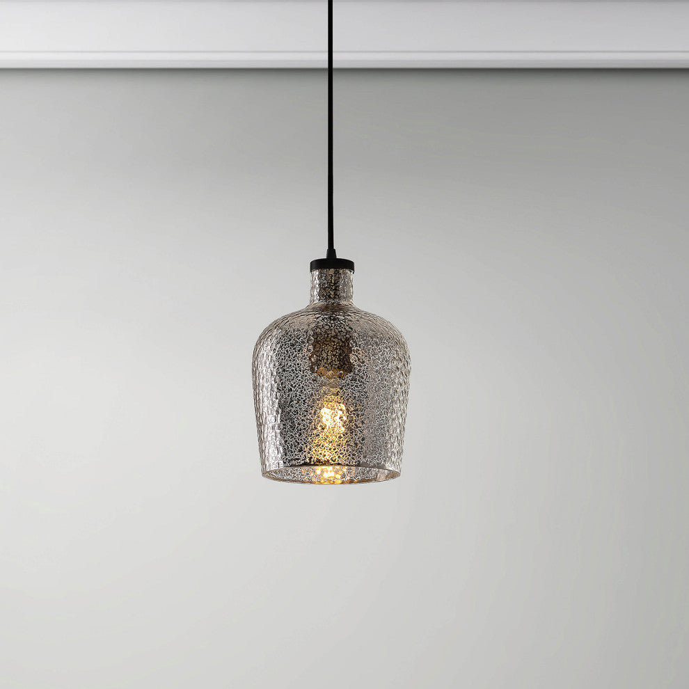 Helen Silver Mini Ripple Glass Antique Black Pendant Chandelier