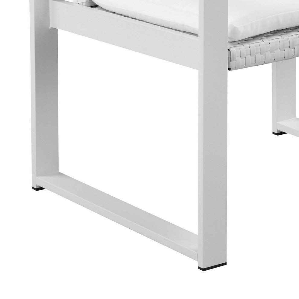 Benzara BM287794 Lark 28" Outdoor Armchair, All Weather Rattan Backrest