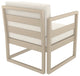 Compamia Mykonos Club 3-Piece Seating Set, Taupe With Sunbrella Natural Cushion