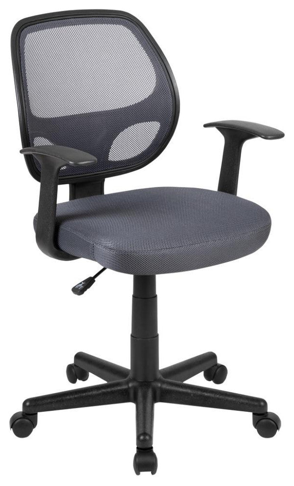 Flash Fundamentals Mid-Back Gray Mesh Swivel Ergonomic Task Office Chair...