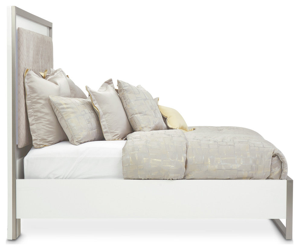 Marquee Queen Panel Bed - Cloud White