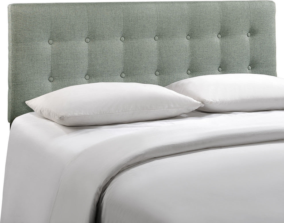 Modern Contemporary Full Size Fabric Headboard, Gray Fabric