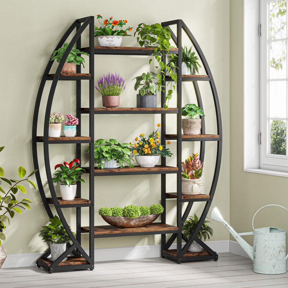 Creative Half-Moon Shaped Plant Stand Indoor