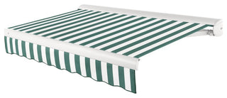 Awntech 20x10' Full Cassette Left Motor Acrylic Retractable Awning, Forest/White