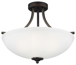 Generation Lighting 7716503 Geary 3 Light 19"W Semi-Flush Bowl - Bronze