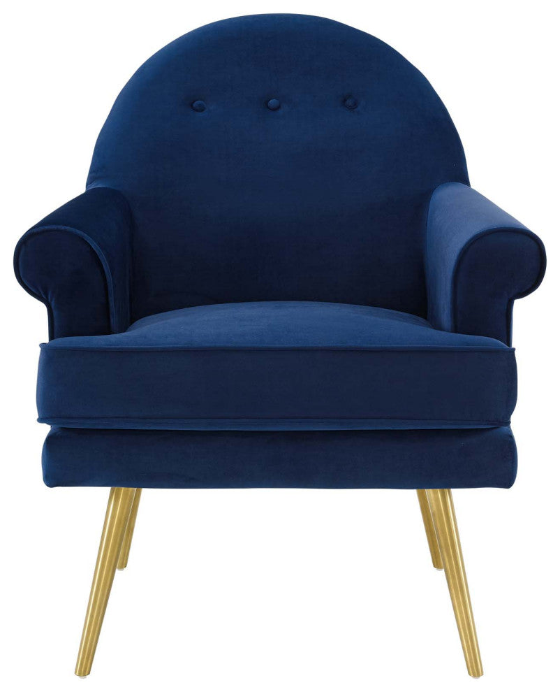 Armchair Accent Chair, Set of 2, Velvet, Blue Navy, Modern, Lounge Hospitality