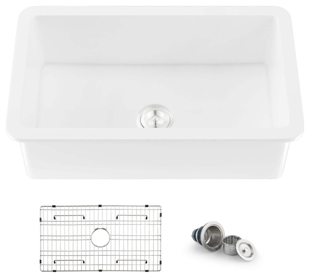 Landis 32"³ Fireclay Kitchen Undermount Sink Single Bowl