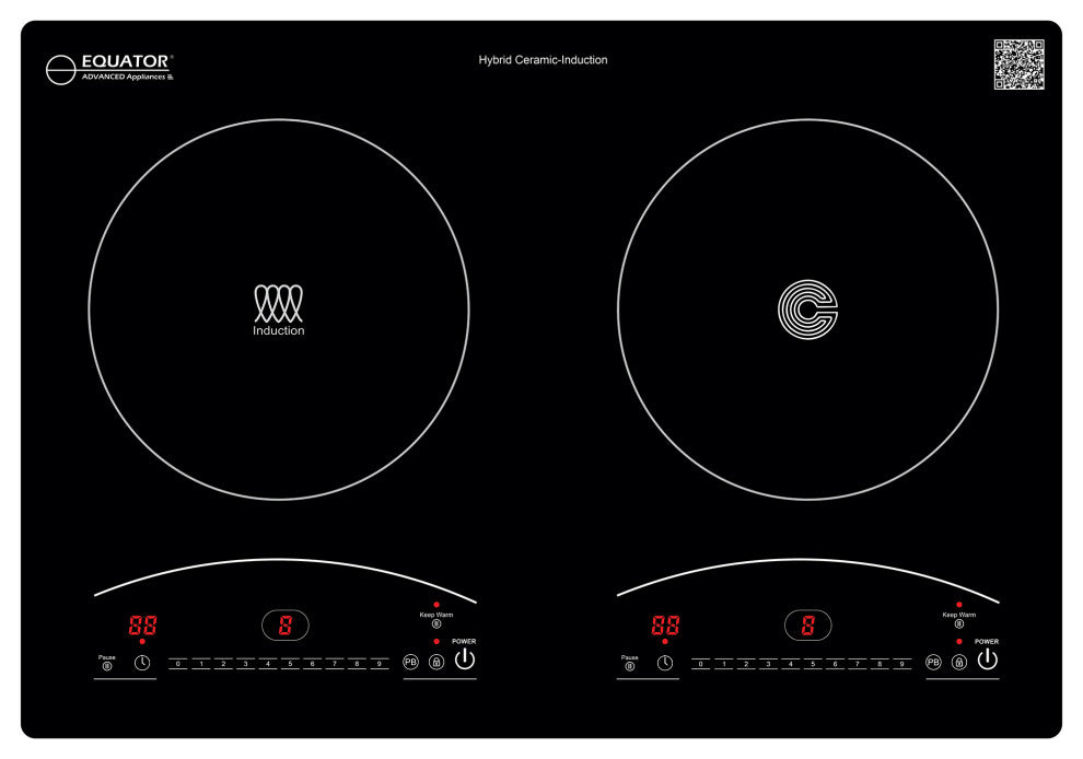 20" Electric Ceramic-Induction 2 Burner Cooktop