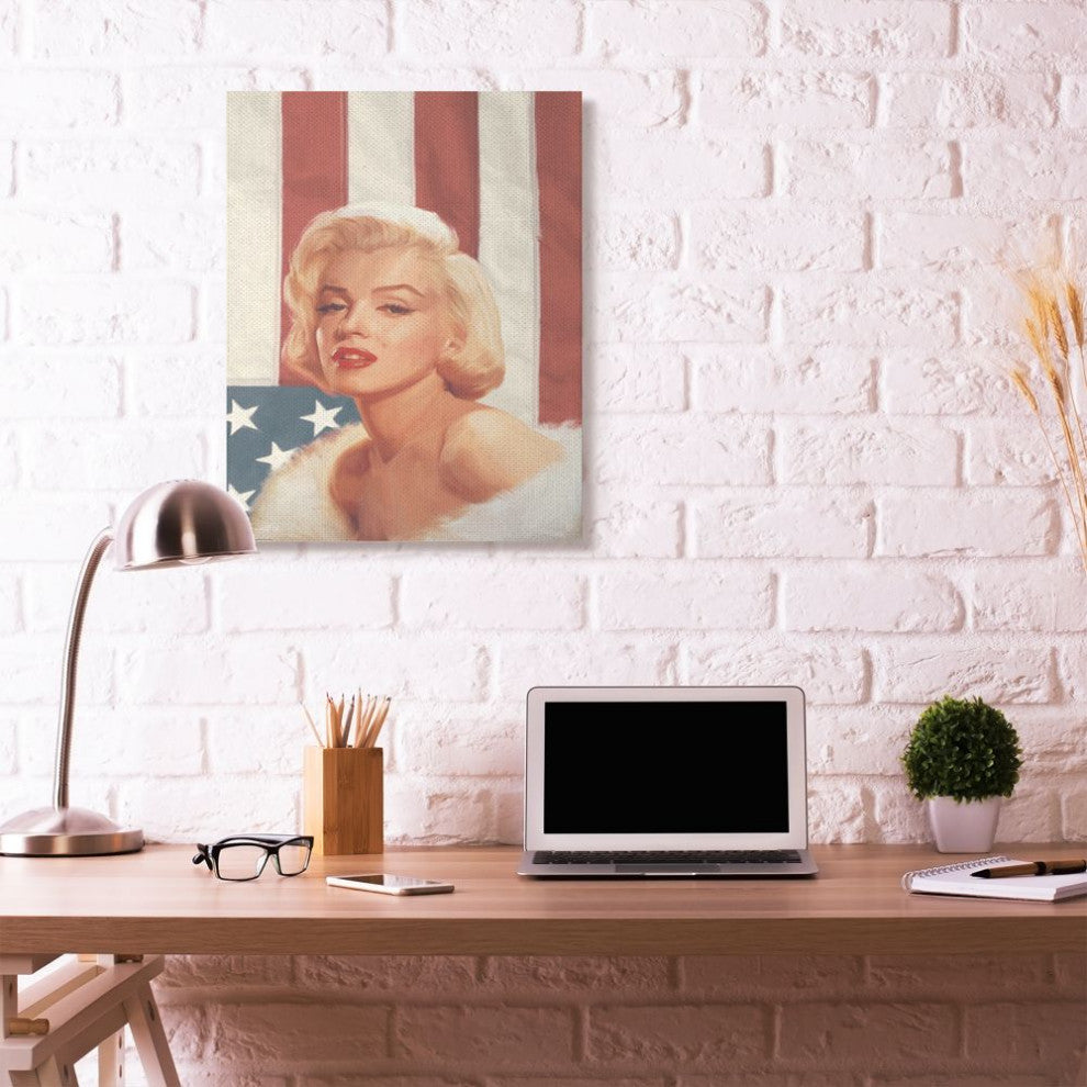 Stupell Industries Marilyn Flag Vintage Hollywood Movie Star, 30 x 40