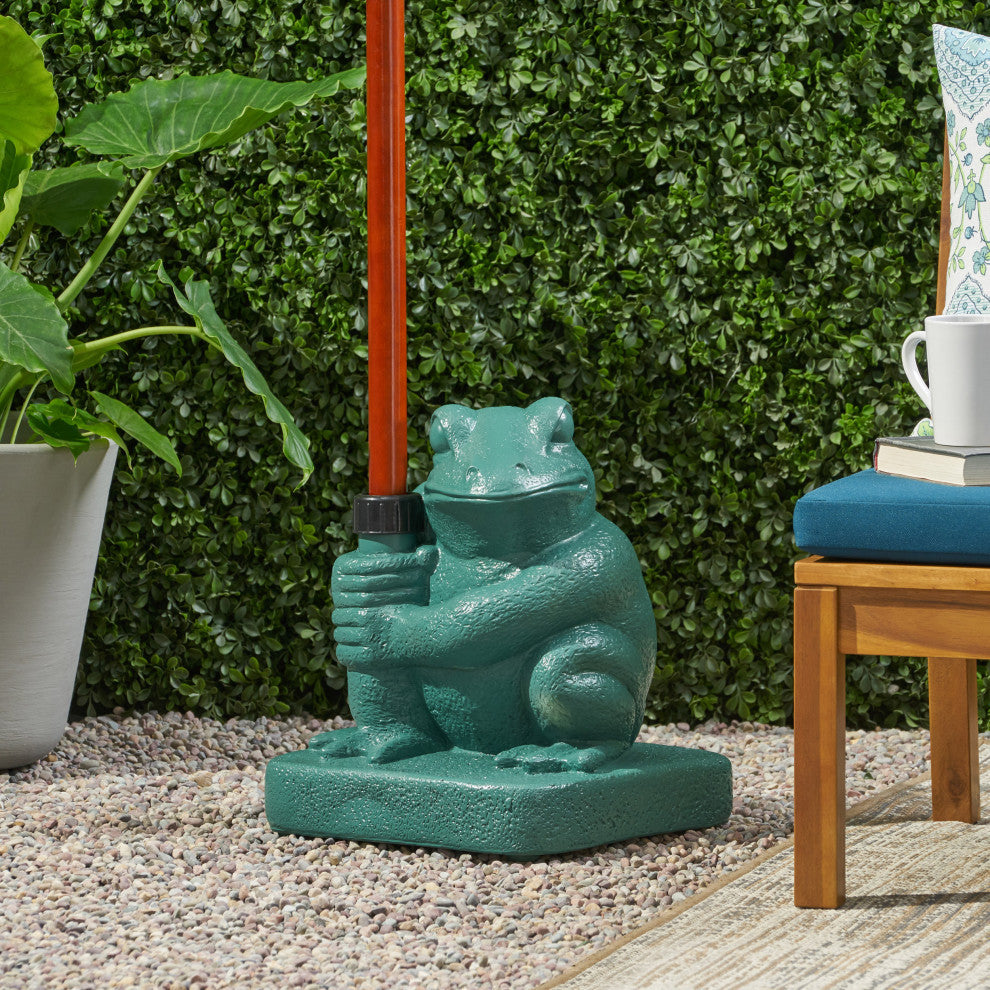 GDF Studio Zues Outdoor 55lbs Green Frog Umbrella Base
