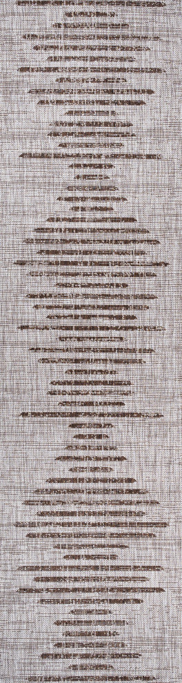 Zolak Berber Stripe Indoor/Outdoor Rug, Beige/Brown, 2 X 10
