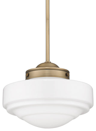 Golden Lighting 0508-M Ingalls 12"W Pendant - Modern Brass / Vintage Milk Glass