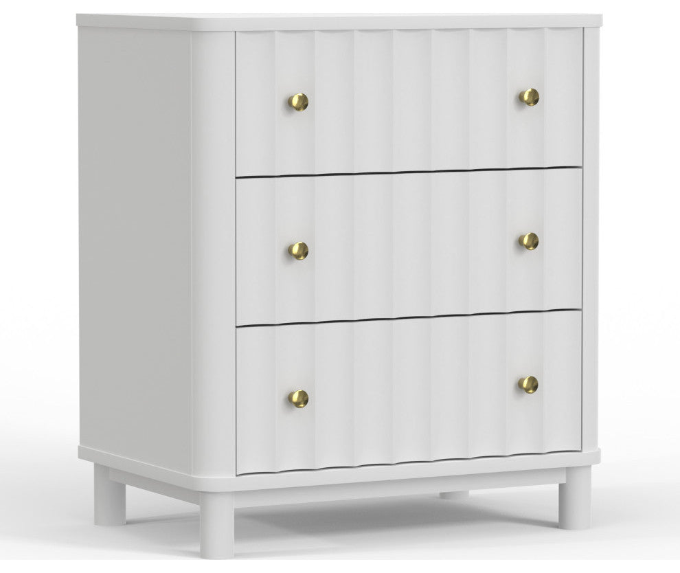 Stapleton 3 Drawer Small Chest, White