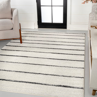 Williamsburg Minimalist Stripe Rug, Cream/Black, 5 Ft. X 8 Ft.