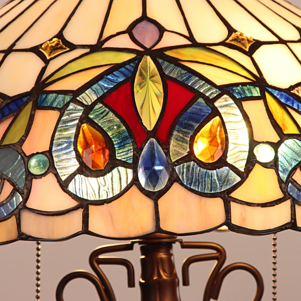 CHLOE Lighting CH3T353BV16-DT3 SERENITY Victorian 3 Light Double Lit Table Lamp