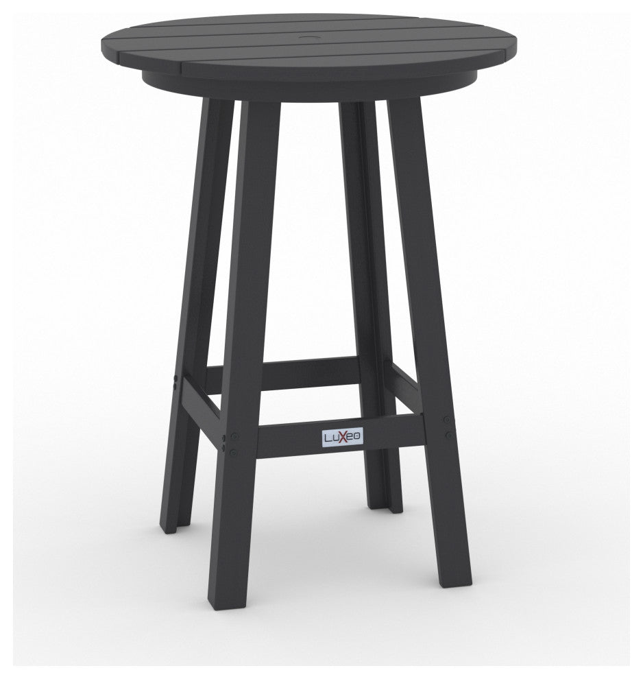 LuXeo Bailey-Cabo Round Counter 3-Piece Set, Gray