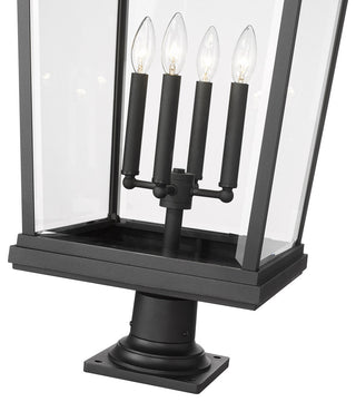 Z-Lite 4 Light Outdoor Pier Mounted Fixture, Black, 568PHXXLR-533PM-BK
