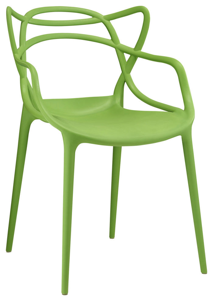 Modern Green Entangled Dining Armchair