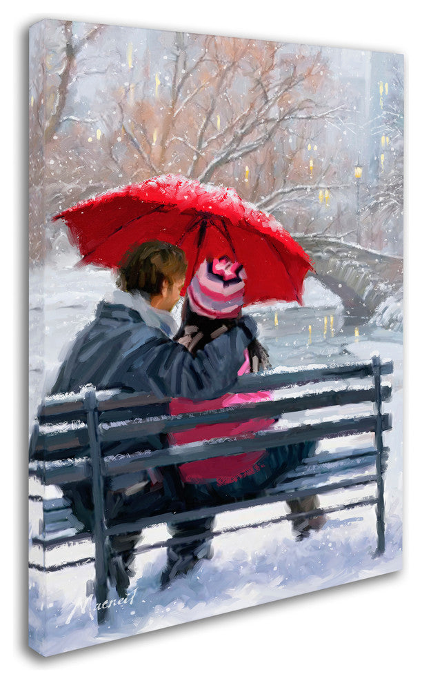 The Macneil Studio 'Couple On Bench' Canvas Art, 32"x24"